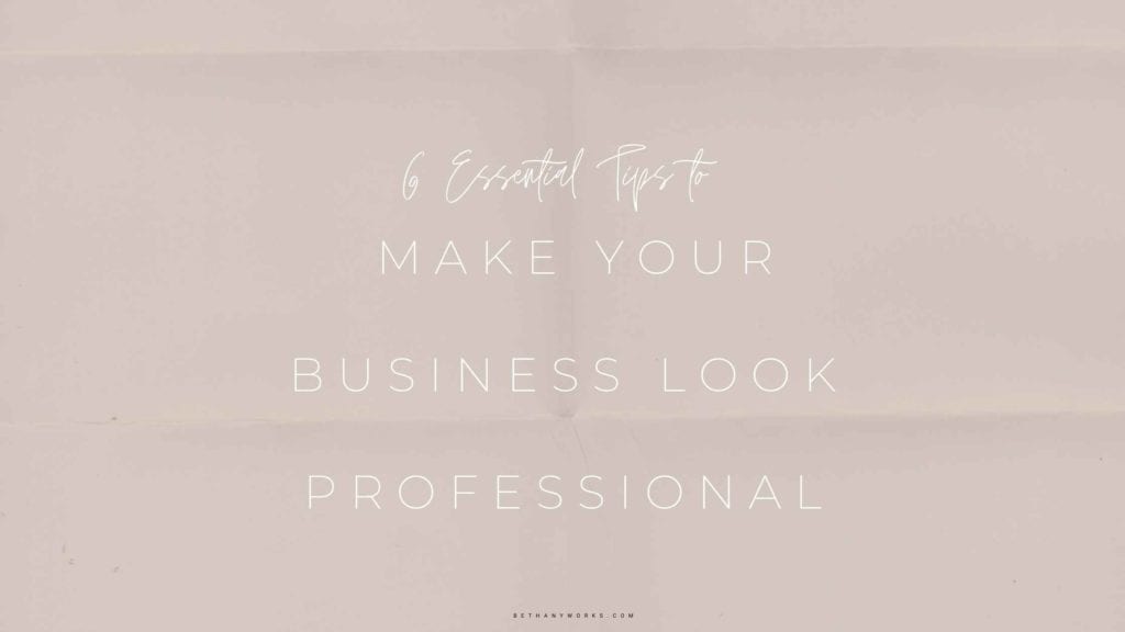 how to make your business look professional