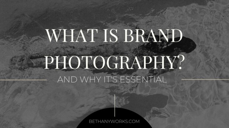 black and white photo of water crashing on a beach with text on top that says what is brand photography and why it's essential