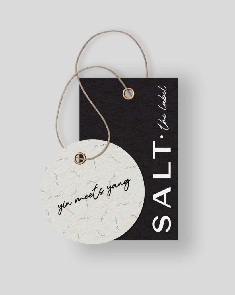 Hang tag for SALT the label.