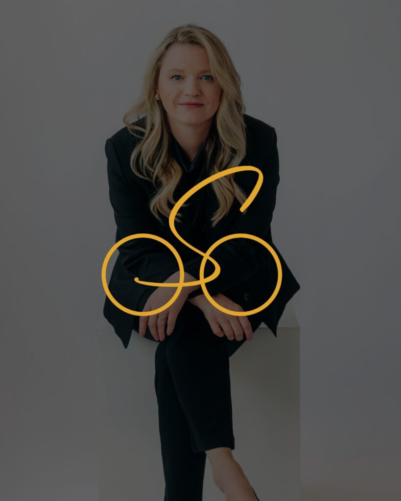Professional portrait of a lawyer with a stylized yellow bicycle icon overlay.