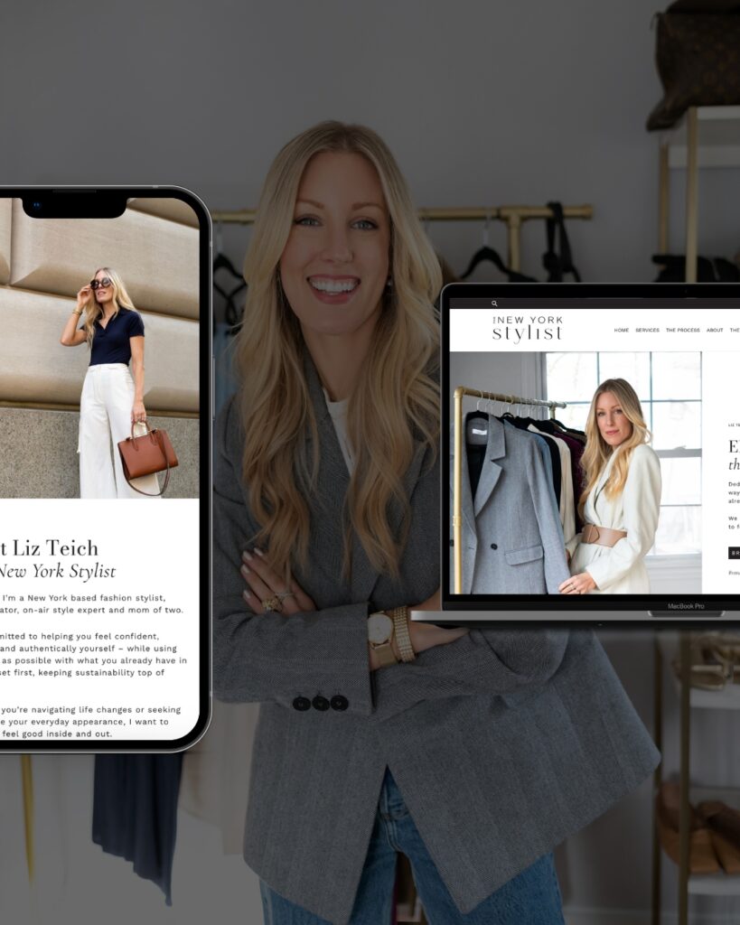 A digital mockup presenting The New York Stylist's website on multiple devices.